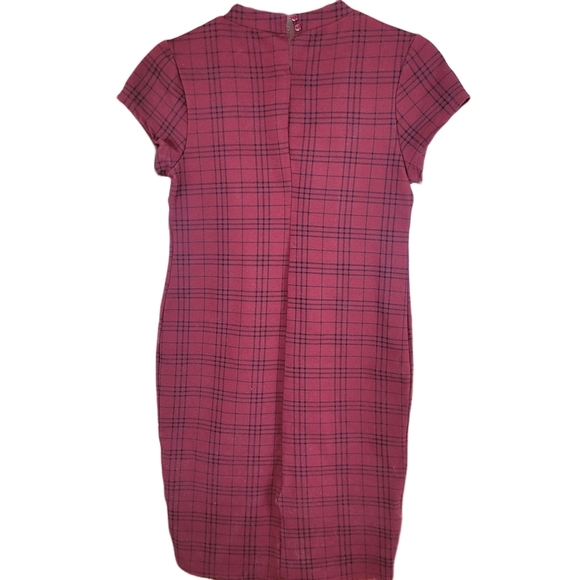 Bishop & Young In Burgundy and Black Check Pattern Dress M - Picture 2 of 5